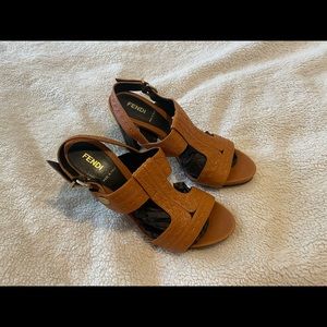 Fendi Brown Platform Sandals (NWOT size 38)